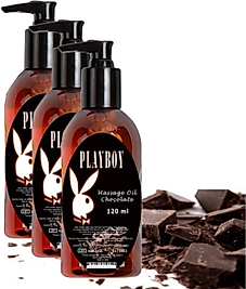 PLAYBOY CHOCOLATE MASSAGE OİL 3 ADET ÇİKOLATA AROMALI VÜCUT MASAJ YAĞI