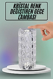 Masa ve Gece Lambası Şık ve Dayanıklı Sensörlü Şarjlı Kristal Lamba
