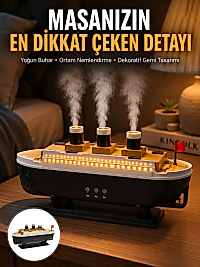 7 Renk Ortam Işıklı Dekoratif Gemi Tasarım Hava Nemlendirici Difüzör Yeni Nesil