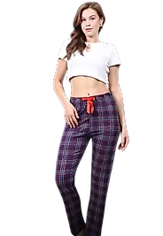 Pijama Altı Modal  Ring Viskon Kumaş-Ekose Desenli