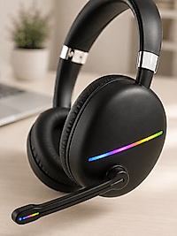 Kablosuz Kulak Üstü Kulaklık Bluetooth 5.0 RGB Aydınlatmalı UCZZMAX17-5-1
