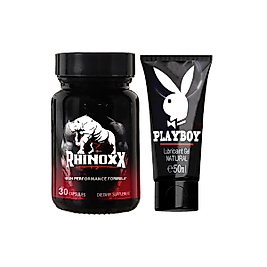 RHİNOXX: ERKEKLERE ÖZEL 30LU SEXFORMÜL + PLAYBOY 50 ML KAYDIRICIKREM