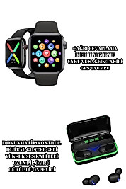 Ucuz ve Kaliteli Kulaklıklı Saat Seti Bluetooth Bağlantılı Akıllı Saat ve Kulaklık