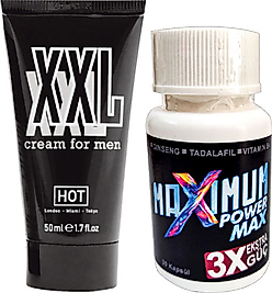 HOTXXL ERKEĞE HACİMDESTEK KREMİ 50 ML + 1 ADET 3X WHİTE BOX MAXİMUM 30 LU SET