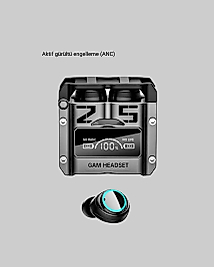 Kablosuz Bluetooth 5.3 Kulaklık – Aktif Gürültü Engelleme ve Gecikmesiz Oyun Modu