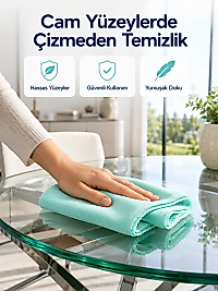 Mikrofiber Cam Bezi Çizmeden Temizlik Sağlayan Yüksek Su Emici Cam Silme Bezi 40x60 cm