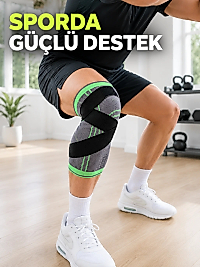 Örme Sporcu Dizliği Ayarlanabilir Çapraz Destek Bantlı Esnek Diz Koruyucu