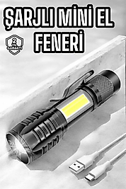 Mini LED Işık Şarjlı Acil Durum Feneri UUCZHS41LAMBA1