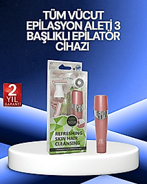 3 Başlıklı Yüz ve Vücut Tüy Temizleme Cihazı Pembe