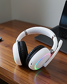 Kablosuz Kulak Üstü Kulaklık Bluetooth 5.0 RGB Işıklı Type-C Şarjlı
