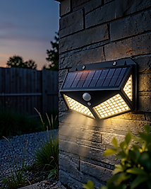 Solar Duvar Lambası 100 LED IP65 Su Geçirmez UUCZDUVARLAMBASI3-1