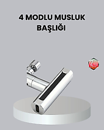 ABS Pirinç Alaşımlı Musluk Başlığı 4 Modlu 360° Dönebilen ve Ekonomik
