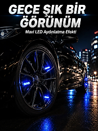 Araç Sibop Işığı 4'lü Set Otomatik Yanan LED Lastik Aksesuarı