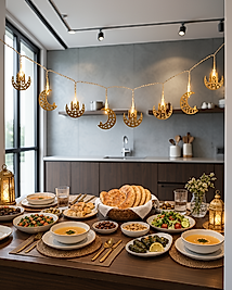 Minareli Hilal LED Işık Gold Metal Gövdeli UCZZZMİNARERAMAZANLEDIŞIK-6