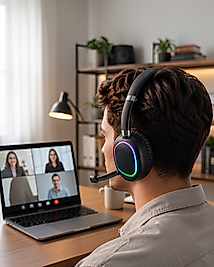 Kulak Üstü Bluetooth 5.0 RGB Işıklı Tasarım UCZZMAX17-3