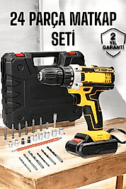 Çift Bataryalı Metal Dişli Darbeli Şarjlı Matkap Seti UUCZMATKAPSETİ1