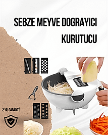 Döner Mekanizmalı Rende Bıçaklı Sebze Dilimleyici Seti