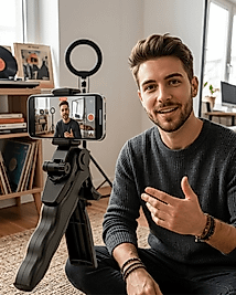 Katlanabilir Telefon Standı Mini Tripod Masaüstü Video Çekim Tutucu