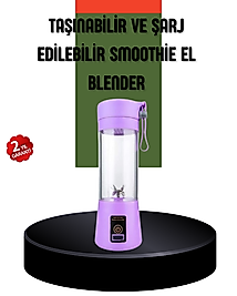 Taşınabilir USB Şarjlı Mini Smoothie Blender 380ml Çelik Bıçaklı Portatif