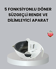 Döner Mekanizmalı 5’i 1 Arada Süzgeçli Rende Sebze Meyve Doğrama Cihazı