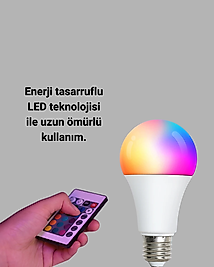 RGB LED Uzaktan Kumandalı 16 Renkli Lamba XUCZRGBLAMBA-4