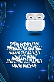 3.Nesil İOS Android Uyumlu Bluetooth 5.0 Beyaz Çağrı Cevaplama Yeni Nesil