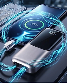 LED Ekranlı Süper Fast Charge Özellikli Mini Powerbank