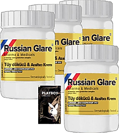 PLAYBOY RUSİAN GLARE NANO 4 ADET X 50 ML TÜYLERE KREM RUS MERHEMİ  + YANINDA JEL