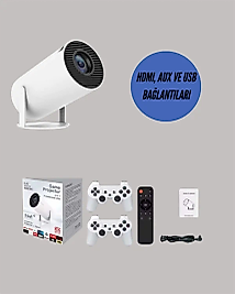 TÇift Kollu Tasarımlı Kablosuz Projeksiyon – 4K, 10.000 Oyun ve Smart App Desteği Yeni Nesil