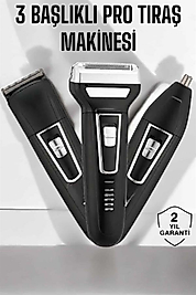 3 Başlıklı Profesyonel Tıraş Makinesi