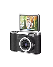 4K Dijital Kamera 48 MP 8X Zoom ve 180 Derece Flip Ekran Vlog Çekim Özellikli