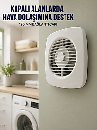 Banyo WC Mutfak Aspiratörü 16 W 120 mm Havalandırma ve Hava Tahliye Fanı