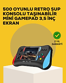 Taşınabilir El Konsolu 500 Oyunlu – Geniş Ekran ve Uzun Pil Ömrü