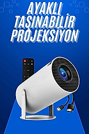 Taşınabilir Projeksiyon Ayaklı Projektör Android Uyumlu HDMI Girişli