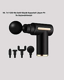 Şarjlı Kas Masaj Aleti 6 Kademe 4 Başlık Derin Doku EMS Titreşim Sporcu Masaj Tabancası