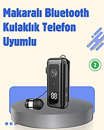 Bluetooth 5.2 Kablolu Makaralı Kulaklık | Dijital Ekran ve Titreşimli Bildirim