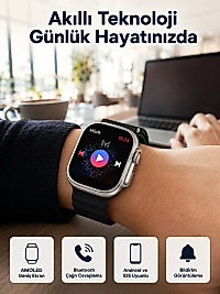 Akıllı Saat Kol Saati Android ve İOS Uyumlu Nabız Ölçer Sesli Asistan