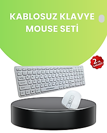 Ergonomik Kablosuz Klavye Mouse Takımı - Tam Boy, Sessiz ve Güvenilir