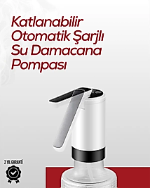 Uzun Şarj Süreli Su Pompası | Tek Tuşla Başlat/Durdur | Cam Damacana Uyumlu | Enerji Tasarruflu 4W Güç