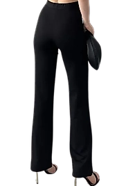 Yüksek Bel  Biyeli Pantolon - SİYAH