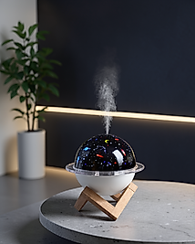 Mini masaüstü nemlendirici 1 litre aroma ve projektör ışıklı
