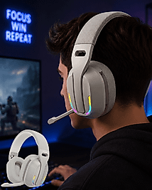 Kablosuz Bluetooth Kulaklık RGB Işıklı Mikrofonlu Stereo Kulaküstü Kulaklık