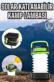 Güneş Enerjili Led Lamba Kamp Lambası Katlanabilir Lamba USB Şarjlı