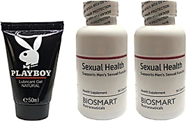 PLAYBOY LUBRİCANT 50 ML KAYGANLAŞTIRICI + SEXUAL HEALTH 90’LI ERKEKLERE ÖZEL 2 ADET