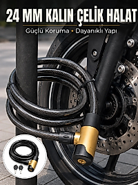 Güçlü Çelik Halat Yapısıyla Motosiklet, Bisiklet ve Scooter İçin Güvenli Kilit