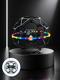 El Hareketi Kontrollü Futbol Topu Tasarımlı Drone LED Işıklı