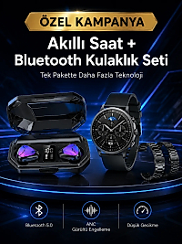 Yeni Nesil Kampanyası Bluetooth Bağlantılı Akıllı Saat ve Kablosuz Kulaklık Dijital Göstergeli