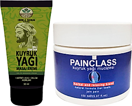 İBN-İ SİNA KUYRUK YAĞI DİNDİRİCİ KREM KAS SIRT BEL EL AYAK KULLANIM 50 ML + 150 ML PAİNCLASS BÜYÜK BOY TESKİN KREMİ