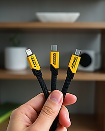 3'lü Şarj Kablosu Hızlı Şarj Destekli Örgü USB Kablo UCZZPL8917-4
