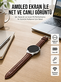 Torch Özellikli AMOLED Ekranlı Akıllı Saat Uzun Pil Yeni Nesil